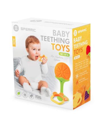6-Pack Baby Teething Toys for Newborns | Freezer Safe Silicone Teethers for Infant and Toddler Gums | Perfect Baby Gift - Buy Online on SooperMarket.com