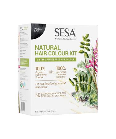sesa 3 Step Natural Hair Colour Kit - For FIRST GREYS - 100% Organic & Ayurvedic