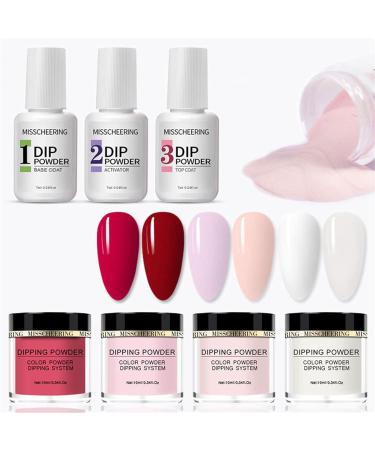 Blue Gray Nail Polish Dip Powder Nail Kit Nude Pink Glitter 6 Colors Acrylic Dipping Powder System Kit For French Nail Manicure Nail Art Set Rhinestone Applicator Tool (A One Size) One Size A - Buy Online on SooperMarket.com