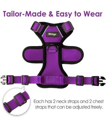 Breakproof Cat Leash Set with Adjustable Reflective Vest & Dishes for Small Kittens - Purple XS - Buy Online on SooperMarket.com