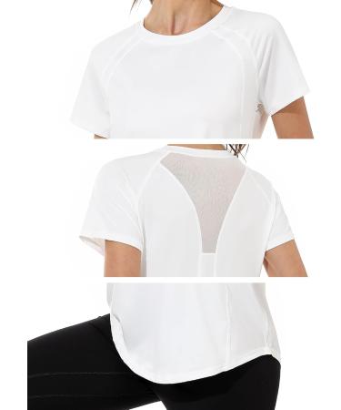 Buy Gyabnw Women's Functional Sports Top - Short Sleeve Fitness & Yoga Shirt - White M - Perfect for Running & Activewear - Buy Online on SooperMarket.com