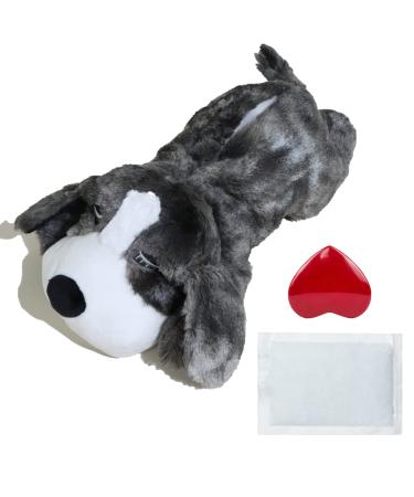 IFOYO Puppy Heartbeat Stuffed Toy Puppy Calming Create Training Sleep Aid Behavioral Aid Dog Toys Pet Anxiety Relief and Calming Aid (Tie-dye dark gray) Grey