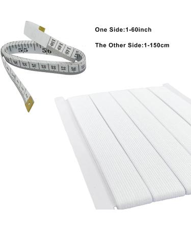 Sewing Elastic Band 1 Inch x 33FT White with Soft Tape Measure - High Elasticity Knit Stretch Band for Clothes, Wigs, Waistband - DIY Crafts - Buy Online on SooperMarket.com