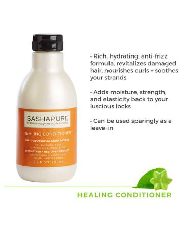 SASHAPURE Healing Conditioner - Sacha Inchi Oil, Sulfate-Free, Color Safe, 8.5 fl. Oz - Buy Online on SooperMarket.com