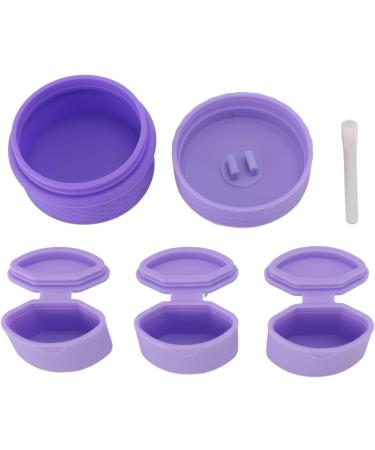Travel Silicone Makeup Containers Trinkets Pills Silicone Cream Jars with Spoon Leakproof Portable for Outdoor (Purple) - Buy Online on SooperMarket.com