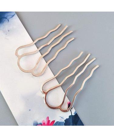 6-Piece Brass Hair Combs Set for Women - Large 65 x 35mm Silver Hair Bun Clips and Accessories - Buy Online on SooperMarket.com