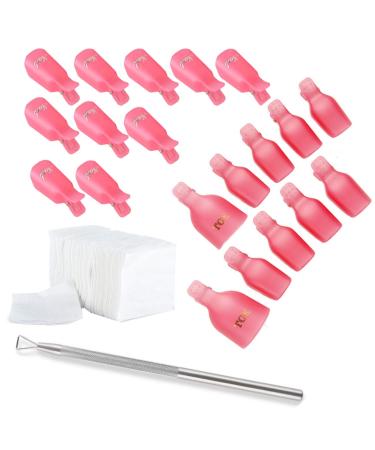 JZK 10x Finger Nail Clips + 10x Toe Nail Clips + 200x Nail Cotton Pads + 1x Nail polish Remover Tool set kit For Acrylic UV Gel Nail Remover