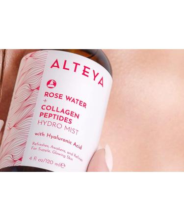 Alteya Organics Rose Water Face Toner with Collagen Peptides and Hyaluronic Acid - 4 fl oz | 120mL - Buy Online on SooperMarket.com