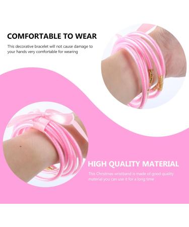 STOBOK 1pc Ribbon Glitter Bracelet Bangles Glitter Jelly Bangle Silicone Glitter Filled Jelly Bracelet Bowknot Jelly Bangle Bracelets Purple Women's Plastic Accessories Bagging Machine Pink 7.5x7.5cm - Buy Online on SooperMarket.com