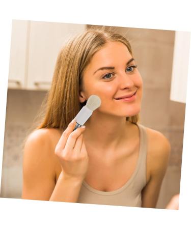 Telescopic Makeup Brush | Dual-Head Foundation & Blush Brush for Flawless Application | 13.5x2.6cm - Silver - Buy Online on SooperMarket.com