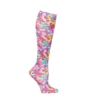 Celeste Stein Womens Mild Compression Knee High Stockings -Artistic Butterflies