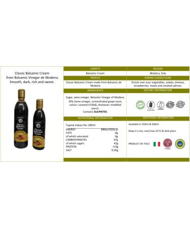 Enios Classic Balsamic Cream (Balsamic de Modena vinegar reduction) 250ml - Buy Online on SooperMarket.com