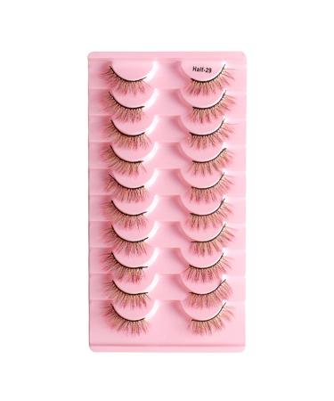Eyelash Package Trays High Imitation 10 Pairs of Half Eye Eyelashes Grafting Eyelashes Curling Eyelashes Small Eyelash Curler G One Size