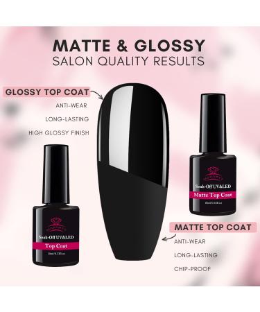 Makartt 3pcs No Wipe Matte Gel Top Coat and Base Coat Kit - Long Lasting UV LED Gel Nail Polish Set - Buy Online on SooperMarket.com