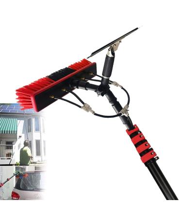 photovoltaic cleaner Window Cleaning Pole Water Fed Pole Kit Water Fed Telescopic Brush Squeegee Water/Hose Fed Pole Window Cleaning Brush Equipment Cleaning 55cm Brush Head 5M/17FT