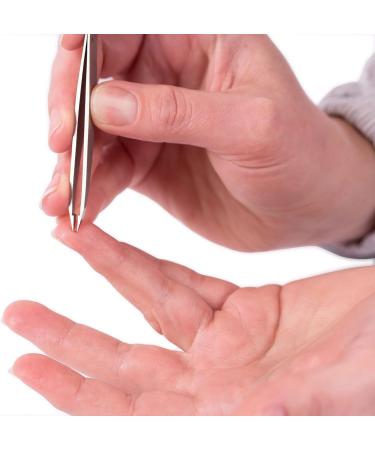 Faude Combination Tweezers - Pointed Splinter & Eyebrow Tweezers for Ingrown Hairs | Stainless Steel Precision Tool - Buy Online on SooperMarket.com