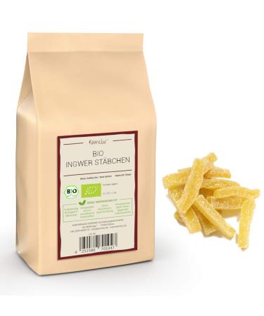Kamelur 1kg organic ginger candies - candied and sugared ginger chopsticks in the best organic quality - candied ginger undoubtedly
