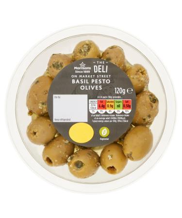 Morrisons The Deli On Market Street Basil Pesto Olives 120g