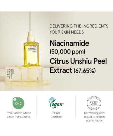 ONE THING Niacinamide Blemish Care Serum 1.76 Oz | Brightening Vitamin B3 Hydrating Serum for Dull Skin | Even Skin Tone Hyperpigmentation & Breakout Solution | Korean Skincare Essentials - Buy Online on SooperMarket.com