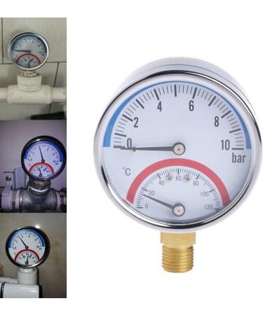 GUMEI 10 Bar Temperature Pressure Gauge - G1/4 Thread 2-in-1 Thermometer Monitor for Accurate Readings - Buy Online on SooperMarket.com