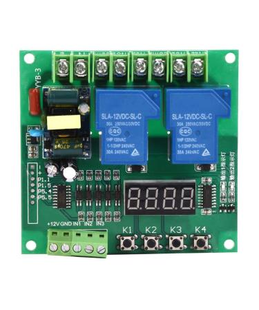 Motor Control Board  AC 110V   250V Motor Forward Reverse Control Board Two Relay Delay Timing Cycle Module for 2-Way Solenoid Valve  Pumps  Motors  Lights