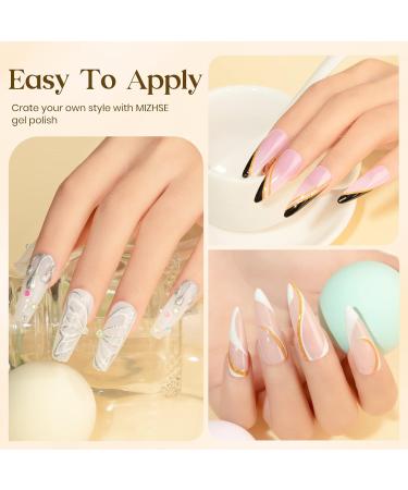 MIZHSE Nail Art Gel Liner Polish Set UV Gel Nail Polish 4 Colours Nail Art Kit French Manicure Gel Polish For DIY Nail Studio Black White Nail Polish Glitters Nail Art Gel 7ml*4 - Buy Online on SooperMarket.com