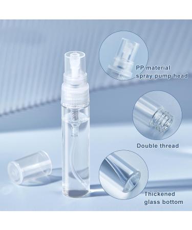 Benecreat 30-Pack 5ml Mini Fine Fog Spray Bottles - Transparent Glass Atomizer for Perfume Body Care & Cosmetics - Travel-Friendly Empty Bottles with Plastic Lids - Buy Online on SooperMarket.com