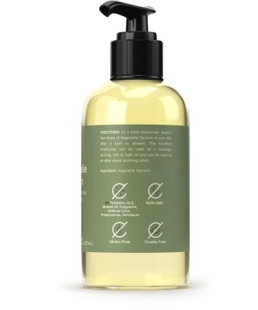 Organic Vegetable Glycerin | 8 fl oz | Moisturizing Oil for Face, Hair, Skin & Nails | Paraben, SLS, and Fragrance-Free - Buy Online on SooperMarket.com