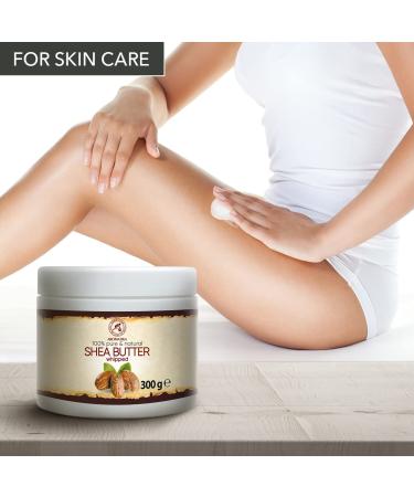 Opened Shea Butter Refined 300g - Natural Body Butter for Intensive Face Body & Hair Care - Butyrospermum Parkii - Ideal for Massage - 1 Pack - Buy Online on SooperMarket.com
