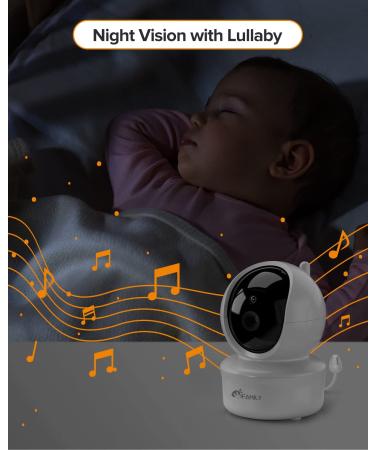 5 Large Display Video Baby Monitor w/ Remote PTZ, Night Vision & Lullabies | Two-Way Audio & Temp Display | 960ft Range Camera and Audio 650 - Buy Online on SooperMarket.com