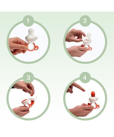 Zarok BPA-Free Fruit Sucker for Babies | Baby Dental Aid & Bite Ring | 2 Pieces Blue/Orange | Safe Baby Accessories for 3 Months+ - Buy Online on SooperMarket.com
