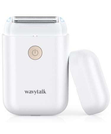Wavytalk Electric Shaver for Women Bikini Trimmer for Women for Legs Underarm Private Area Public Hairs Electric Razor USB Rechargeable Womens Shaver Cordless with Detachable Head & 2 LEDs (White)