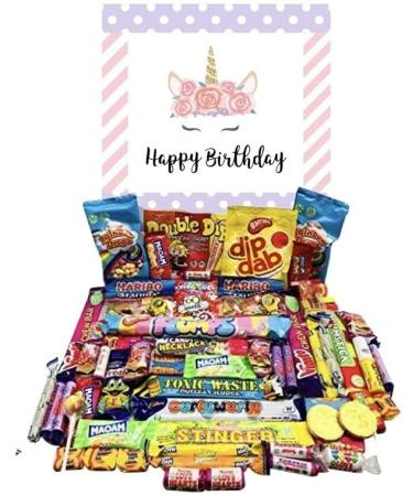 Happy Birthday Unicorn Sweets Pick N Mix The Ultimate Retro Sweet Selection 70s 80s Box Sweet Hamper -Present gift for Birthday Christmas well done Thank you - Buy Online on SooperMarket.com