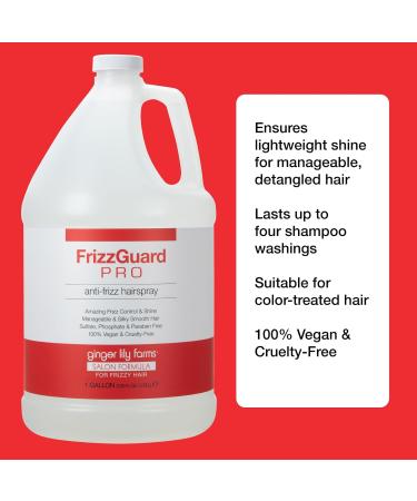 Ginger Lily Farms Salon Formula FrizzGuard Pro Anti-Frizz Hairspray for Frizzy Hair 100% Vegan & Cruelty-Free 1 Gallon (128 fl oz) Refill - Buy Online on SooperMarket.com