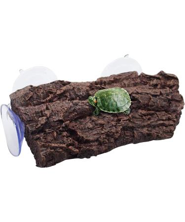 hisunfarm Turtle Floating Basking Platform Aquarium Decorations Decor Artificial Bark with Suction Cups for Tortoise Climbing Platform Resting Terrace Step (Rock Brown) - Buy Online on SooperMarket.com