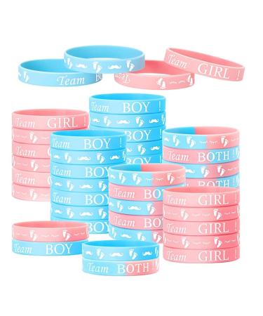 AIDIRui Gender Reveal Bracelets Includes Team Boy Bracelets and Team Girls Bracelets for Gender Reveal Party (40 Pieces) B