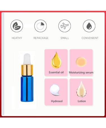 Tianzd 12PCS 5ml Chrome Blue Drip Bottles with Glass Pipettes | Perfect for Perfume & Essential Oils - Buy Online on SooperMarket.com