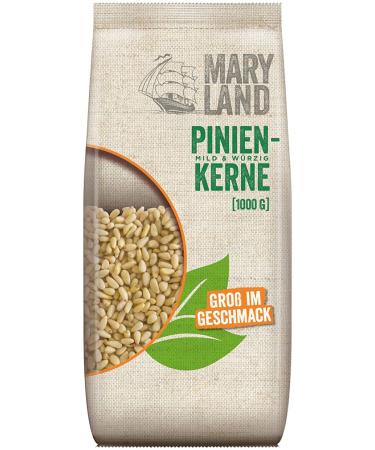 Maryland pine nuts 1kg storage pack - pine nuts natural vegan free of artificial flavors without additives - enjoy in a large bag (1 x 1kg)