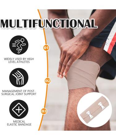 4Pcs Elastic Bandages Wrap for Hand & Leg Compression - Sports Training Supplies with Metal Clips Beige (10cm x 4.5m - Buy Online on SooperMarket.com