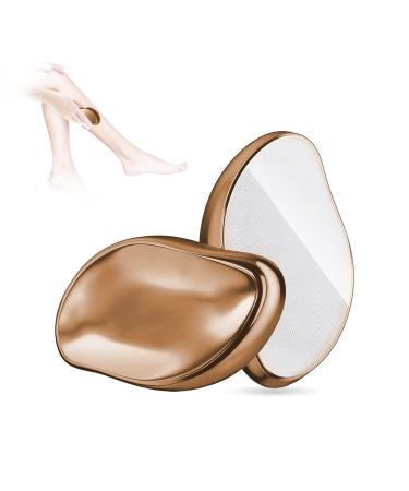 Crystal Hair Eraser  Crystal Hair Remover Painless Exfoliation  Portable Mild Hair Removal Tool  Magic Hair Eraser for Back Arms Legs Fast & Easy  Reusable Crystal Hair Eraser for Women and Men- Gold