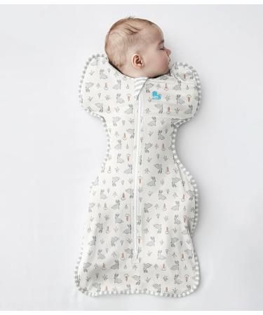 Love To Dream Swaddle UP - Bunny Bunny Newborn (2.2-3.8kg) - Ideal Fabric for Moderate Temperatures - Arms Up Position - Hip-Healthy - Twin Zipper - Easy Nappy Changes - Buy Online on SooperMarket.com