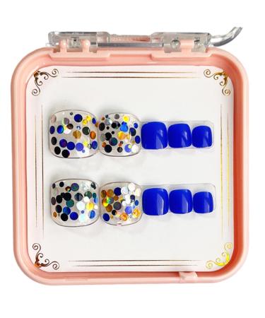 Ruarby Acrylic Press on Nails Square Fake Nails Colorful Striped Glues on Nails False Nails Stick on Nails for Women Girls