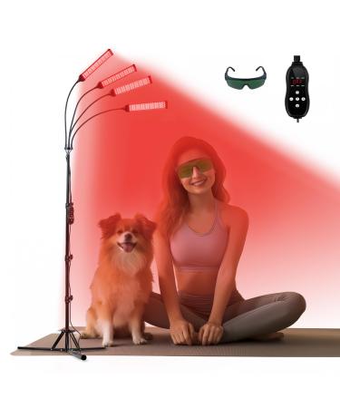 Upgrated Red Light Lamp for Body 625/660/850/940nm Infrared Light 192LEDs Near Infrared Light Device Adjustable Height&Angle with Timer 4-in-1 Chip Designed Red Light for Home/Office Use