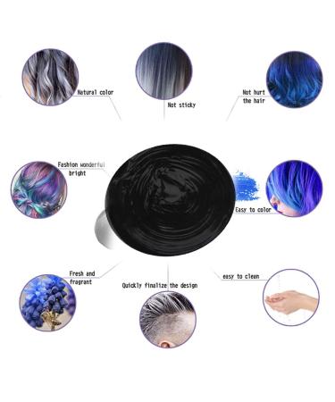 Natural Matte Hair Color Wax for Party & Cosplay - Black | Long-lasting Hairstyle & Easy Application - Buy Online on SooperMarket.com