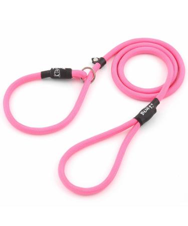 Bunty Rope Slip Lead for Dogs Small | Anti Pull Dog Lead One-Size-Fits-All Durable Woven Nylon Ideal for All Dogs - No Pull Training Aid No Collar Needed - 120cm Pink Pink Small - 6mm