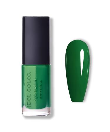 Green Nail Polish Quick Dry Nail Polish Green Nail Varnish - Long Lasting No UV Needed Dark Green Nail Polish for DIY Nail Art Manicure at Home Salon French Manicure Gel Polish 13ml