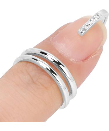 TYCIONG Decorative Nail Ring Fashion Fingertip Jewelry Nail Art Ring Ladies Wearing Nail Accessories (3050 platinum) - Buy Online on SooperMarket.com