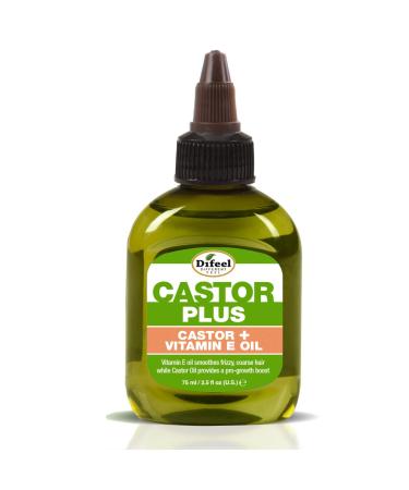 Difeel Premium Castor Plus Vitamin E - Pro-Growth + Anti-Frizz Premium Hair Oil 2.5 oz.