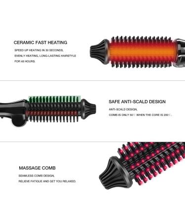 Buy Dual Voltage Curling Iron Brush - Foldable Tourmaline Ceramic Ionic Hair Hot Brush (1 in) | Anti-Scald International Shipping Available - Buy Online on SooperMarket.com