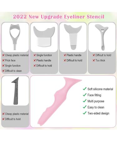 Anglecai 5 in 1 Silicone Eyeliner Stencil: Reusable Tool for Perfect Makeup Application - Buy Online on SooperMarket.com